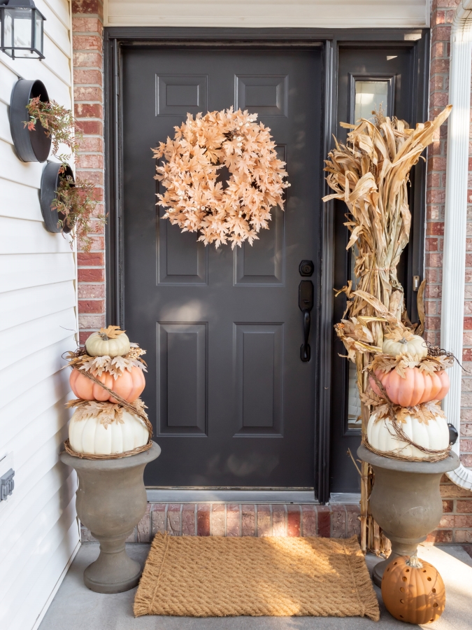 How To Decorate A Small Front Porch For Fall - Midwest Life and Style Blog