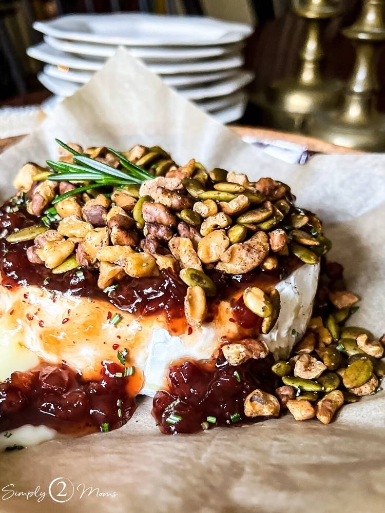 Cranberry Walnut Baked Brie - Simply 2 Moms