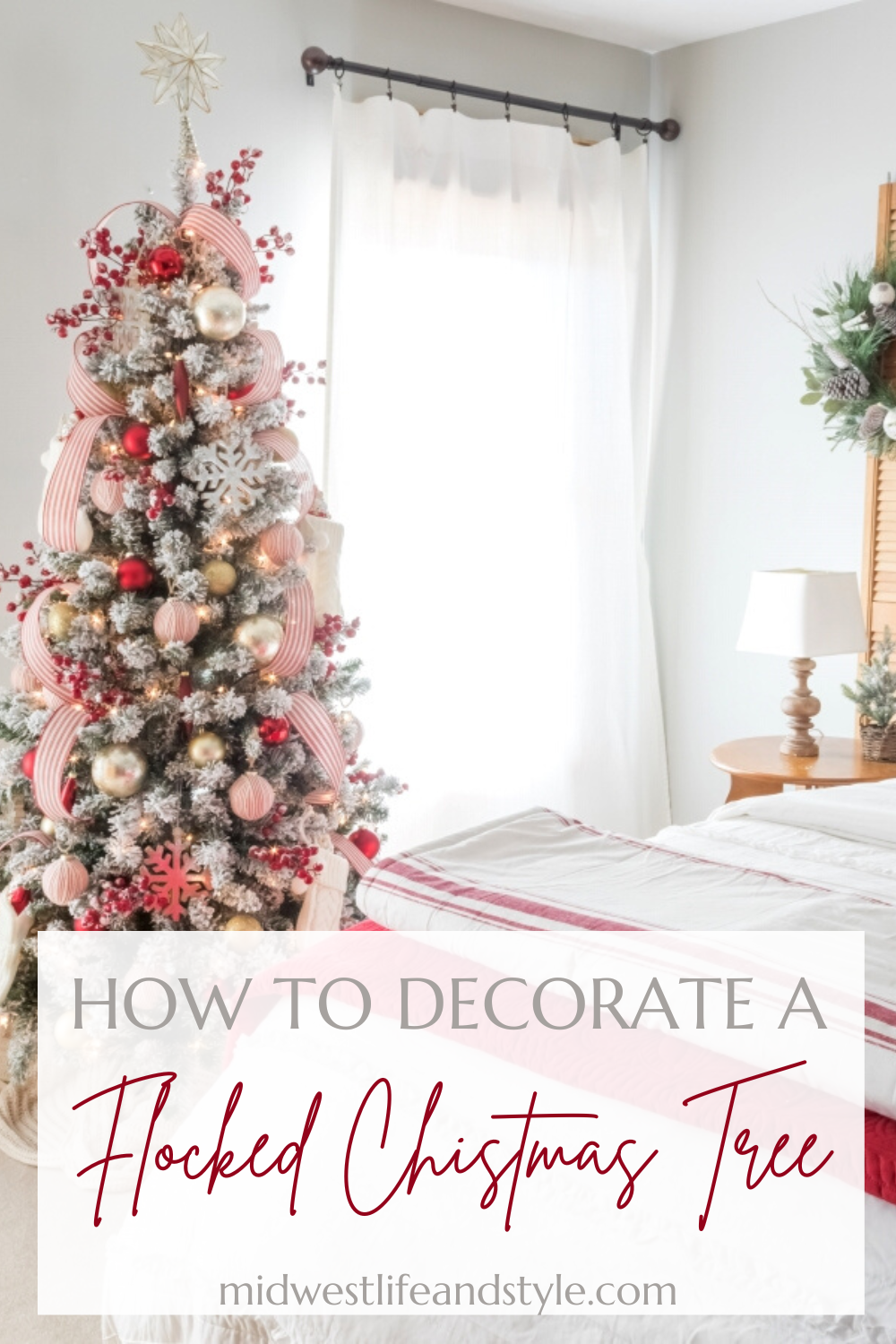 How To Decorate A Flocked Christmas Tree - Midwest Life and Style Blog