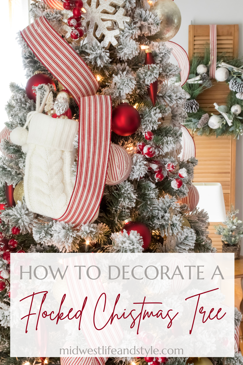 How To Decorate A Flocked Christmas Tree - Midwest Life and Style Blog