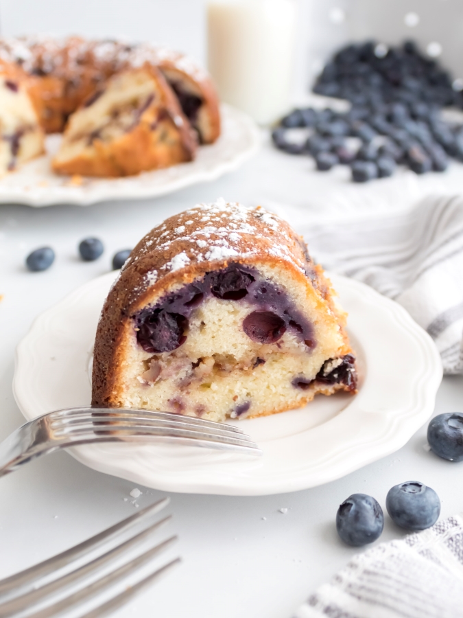 Slice of Bluberry Sour Cream Coffee Cake - Midwest Life and Style Blog