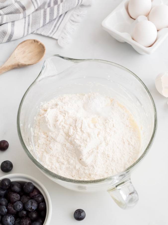 Mixing The  Batter for Blueberry Sour Cream Coffee Cake - Midwest Life and Style Blog