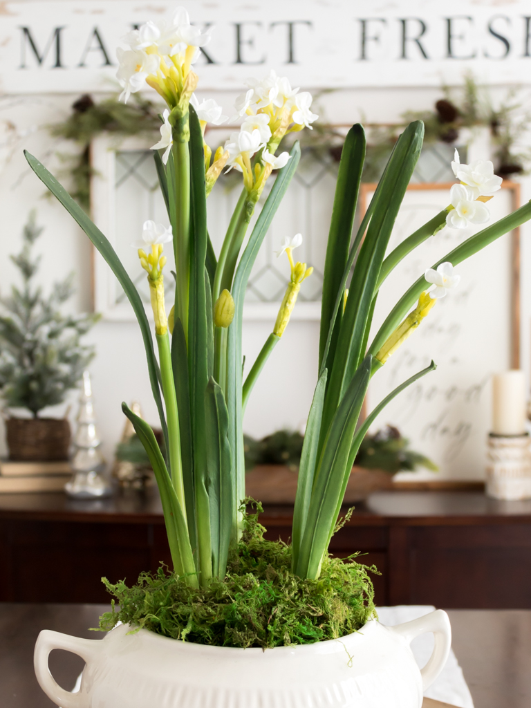 Make a Simple Winter Centerpiece with Paperwhites - Midwest Life and Style Blog