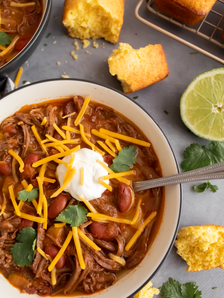 Slow Cooker Shredded Beef Chili from Midwest Life and Style Blog - 6 Of The Best Recipes For A Chili Cook-Off - Midwest Life and Style Blog