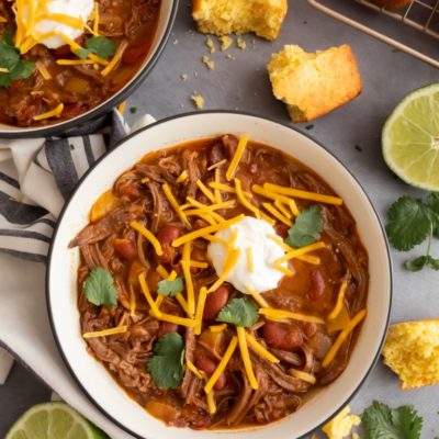 Easy Slow Cooker Shredded Beef Chili