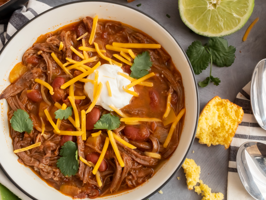 Easy Slow Cooker Shredded Beef Chili- Midwest Life and Style Blog