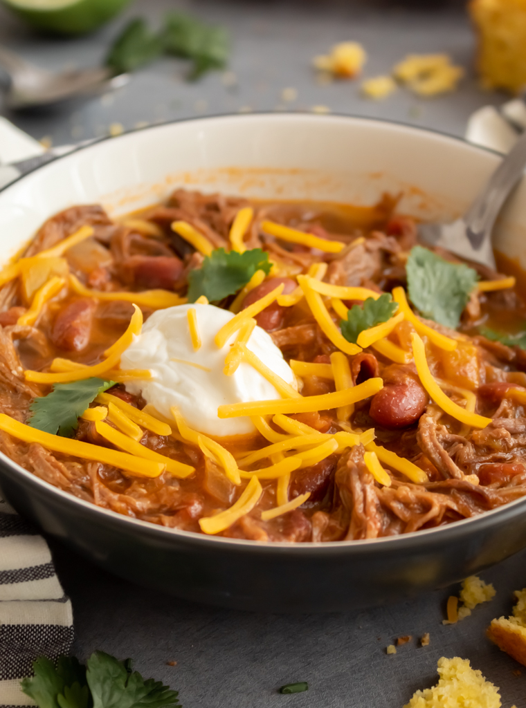 Slow Cooker Shredded Beef Chili from Midwest Life and Style Blog - 6 Of The Best Recipes For A Chili Cook-Off - Midwest Life and Style Blog