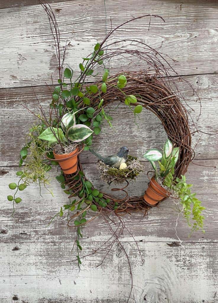 Trash to Treasure Wreath with Bed Spring from WM Design House - 10 of the Best Creative Spring DIY Crafts - Midwest Life and Style Blog