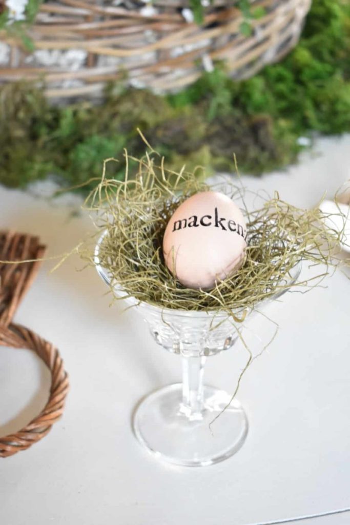 Stampe Egg Place Cards from Vintage Home Designs - 10 of the Best Creative Spring DIY Crafts - Midwest Life and Style Blog