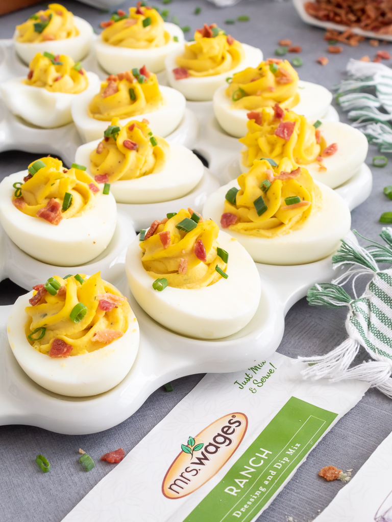 Ranch and Bacon Deviled Eggs - Midwest Life and Style Blog