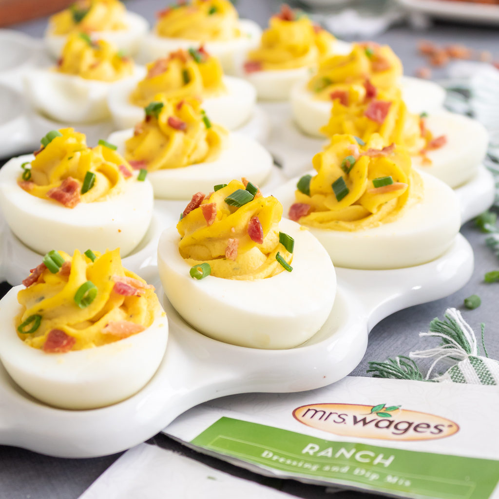 Ranch and Bacon Deviled Eggs - Midwest Life and Style Blog