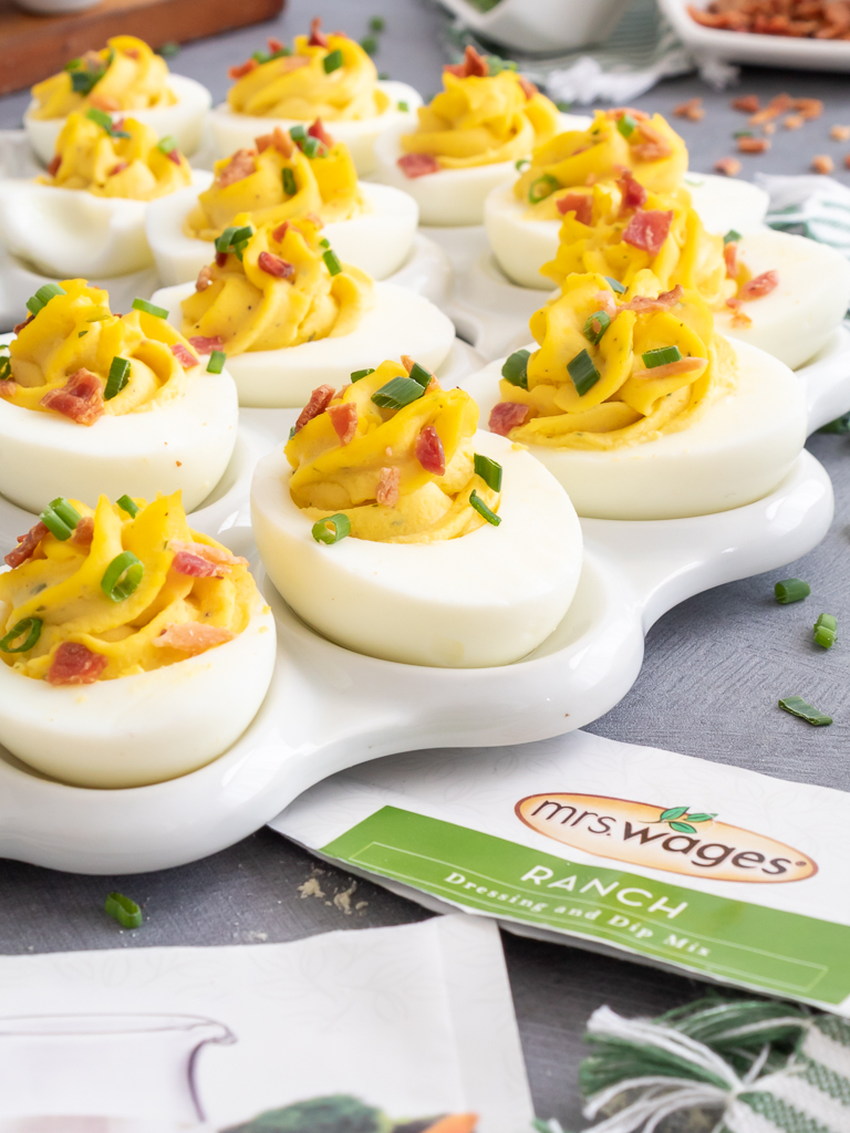 Ranch and Bacon Deviled Eggs - Midwest Life and Style Blog