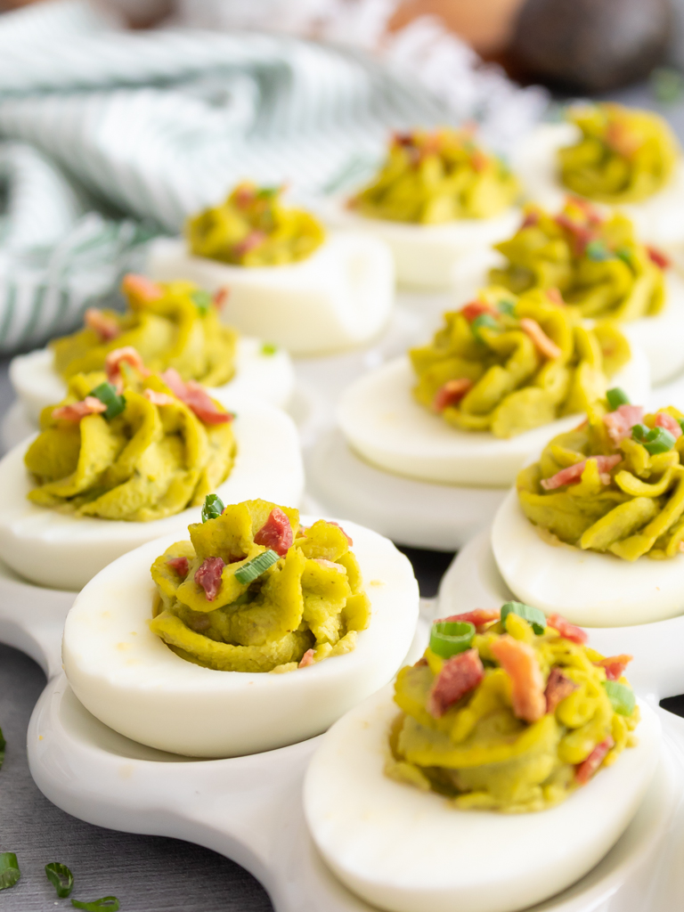 Guacamole and Bacon Deviled Eggs - Midwest Life and Style Blog