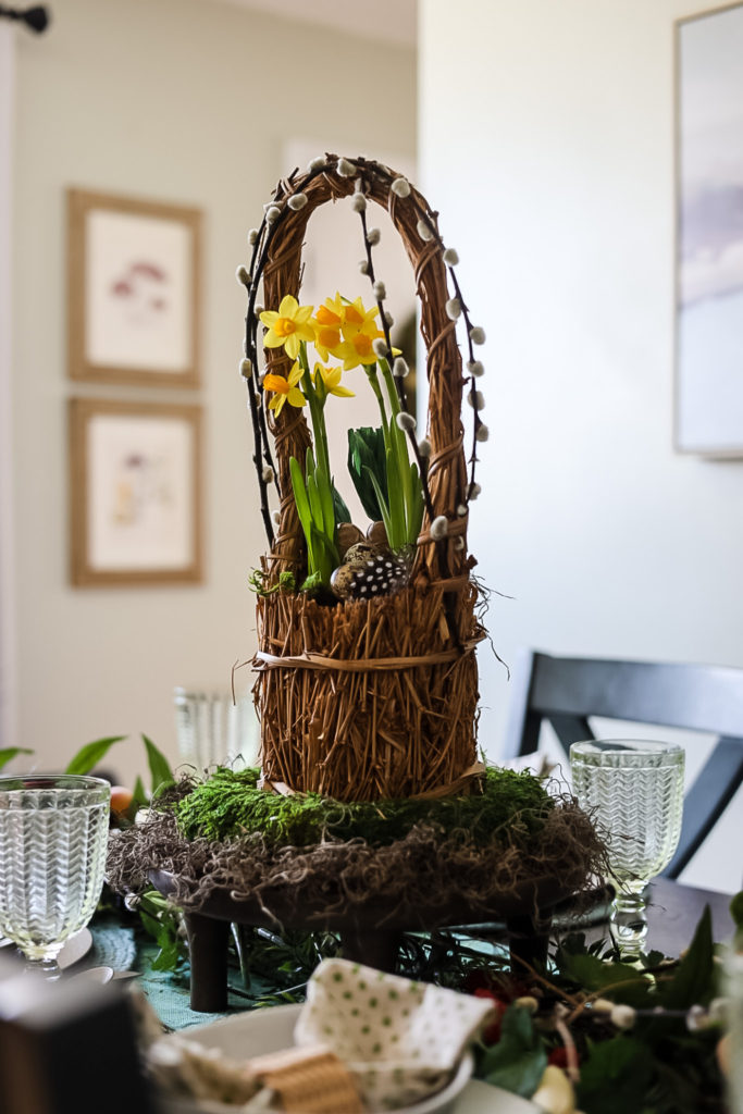 Spring Garden Tablescape with Daffodils - Cottage On Bunker Hill