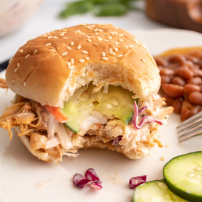 Slow Cooker BBQ Chicken With Simple And Creamy Coleslaw