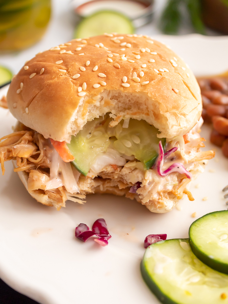 BBQ Chicken Sandwich with Creamy Coleslaw - Midwest Life and Style Blog