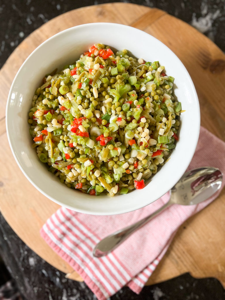 Marinated Shoepeg Corn Vegetable Salad from Southern Home and Hospitality