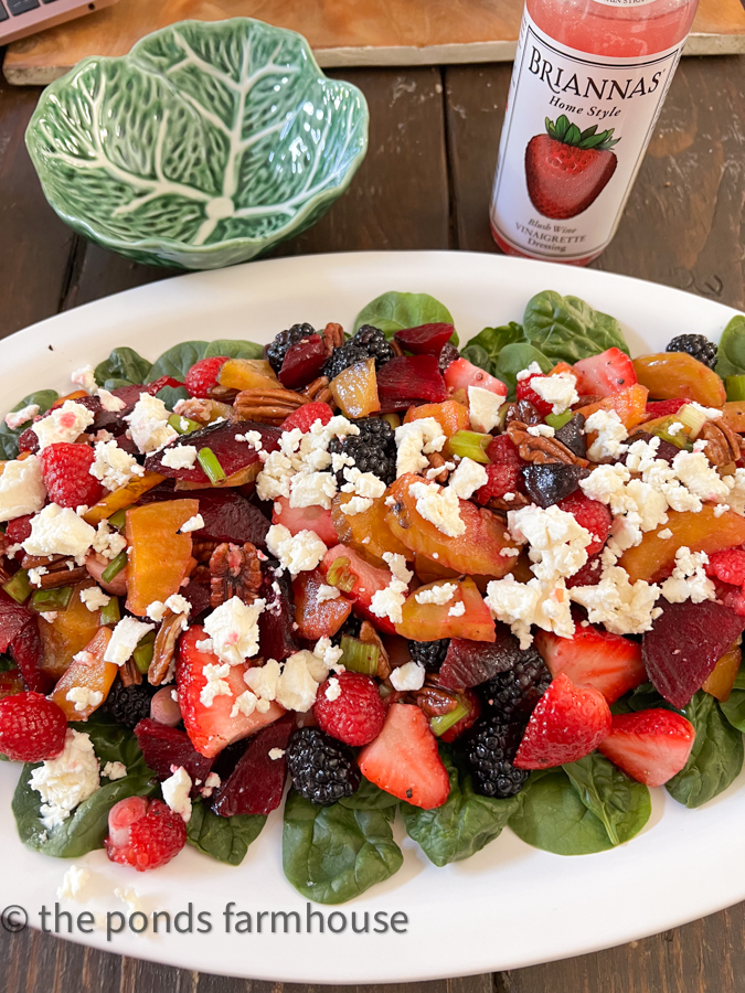 Beet Salad with Goat Cheese and Fruit from The Ponds Farmhouse