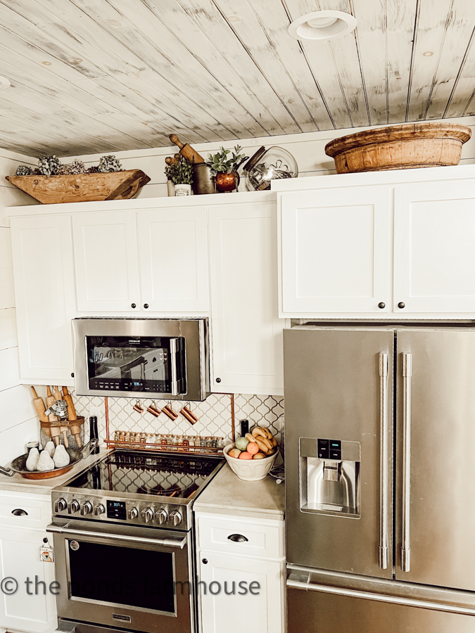 How To Decorate Above Your Kitchen Cabinets from The Ponds Farmhouse - 15 Affordable Ideas To Decorate And Update Your Kitchen