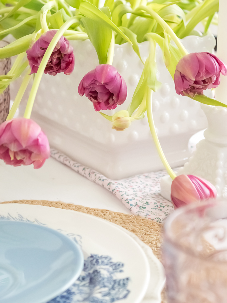 Pink Peony Tulip Flower Arrangment for Mothers Day Table - Midwest Life and Style Blog