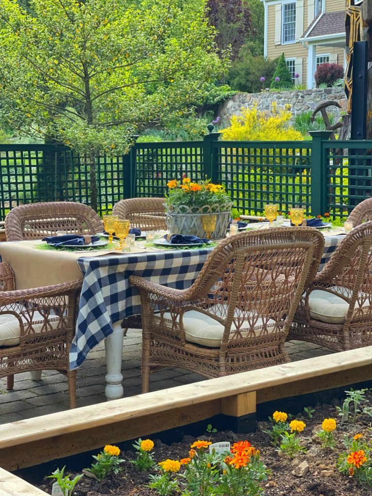 Backyard Patio Tablescape for Father's Day from Bricks 'n Blooms