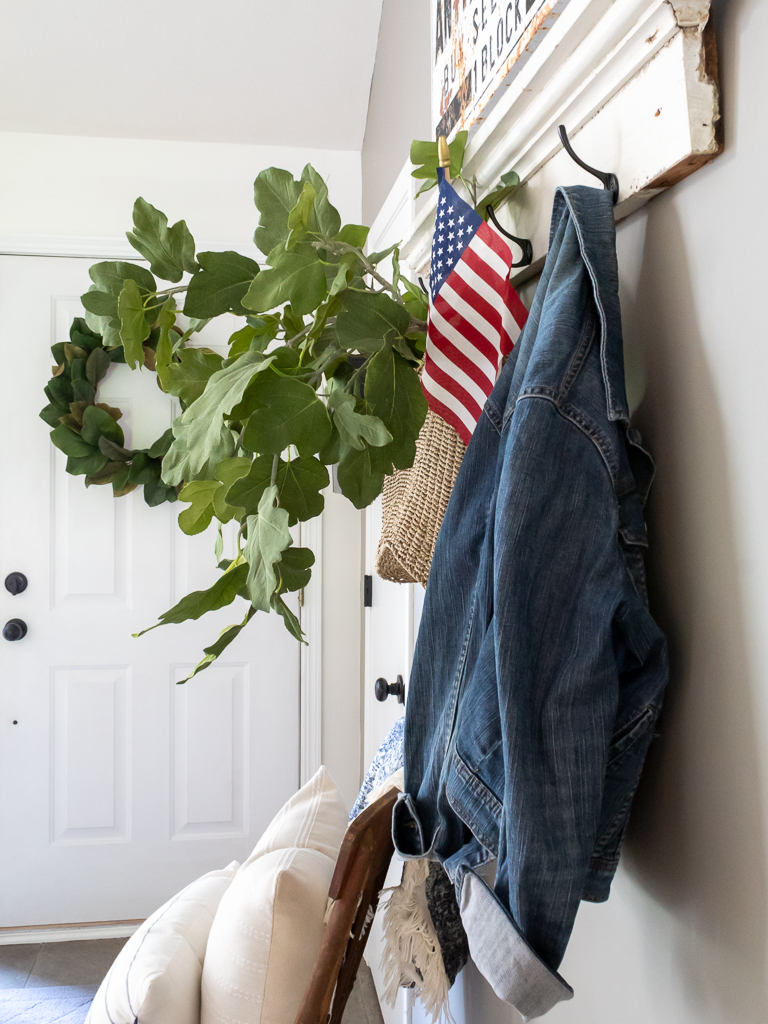 Cottage-Style Front Entry Decorated for the 4th of July - Red White And Blue Summer Home Tour - Midwest Life and Style Blog