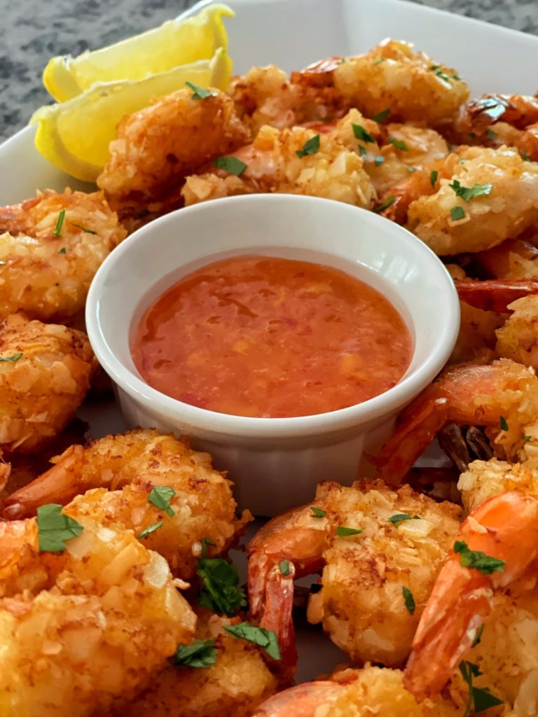 Coconut Shrimp from Bricks 'n Blooms - 13 Easy Tropical Party Food Recipes You Need To Try - Midwest Life and Style Blog