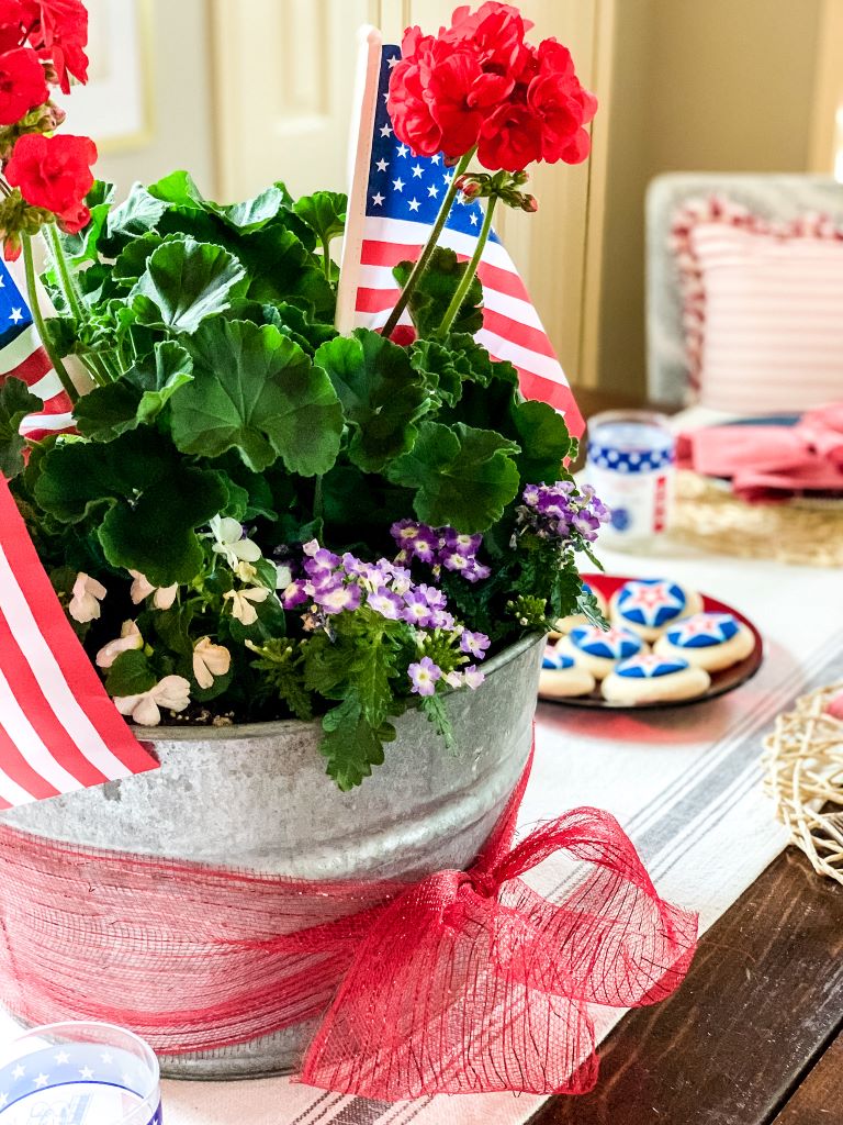 Patriotic Flower Pot - 15 Creative Summer DIY Projects To Try Now - Midwest Life and Style Blog