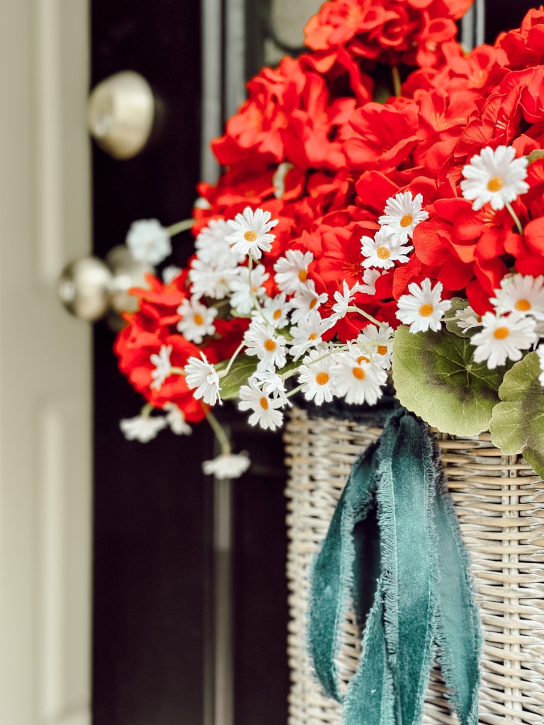 Red, White and Blue Door Basket - 15 Creative Summer DIY Projects To Try Now - Midwest Life and Style Blog