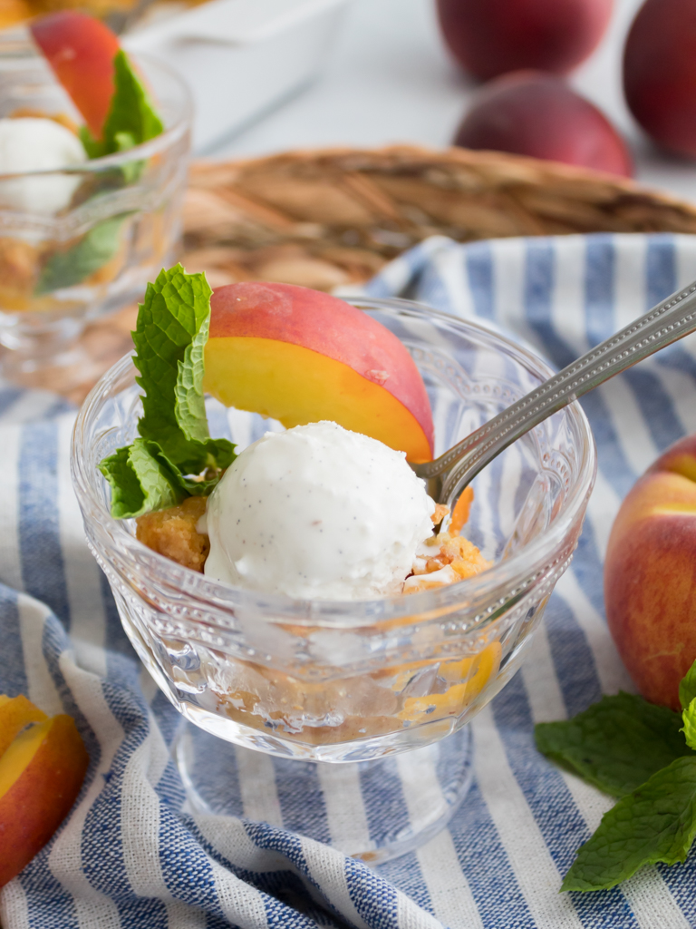 Simple 4-Ingredient Peach Dump Cake - Midwest Life and Style Blog