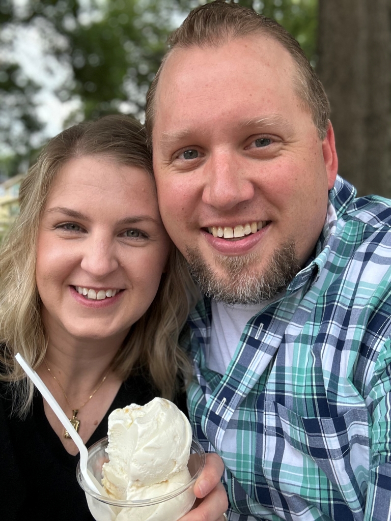 Celebrating our anniverary with ice cream from the UNL dairy store