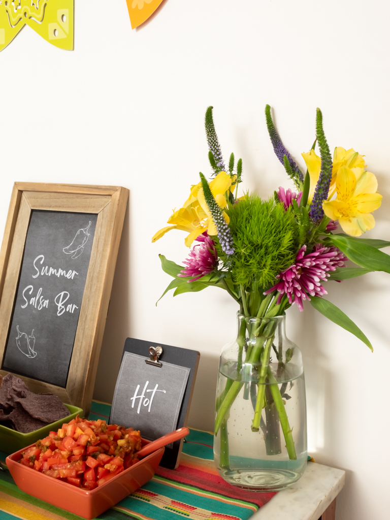 Colorful Bouquet for Fresh Flowers for a Summer Salsa Bar