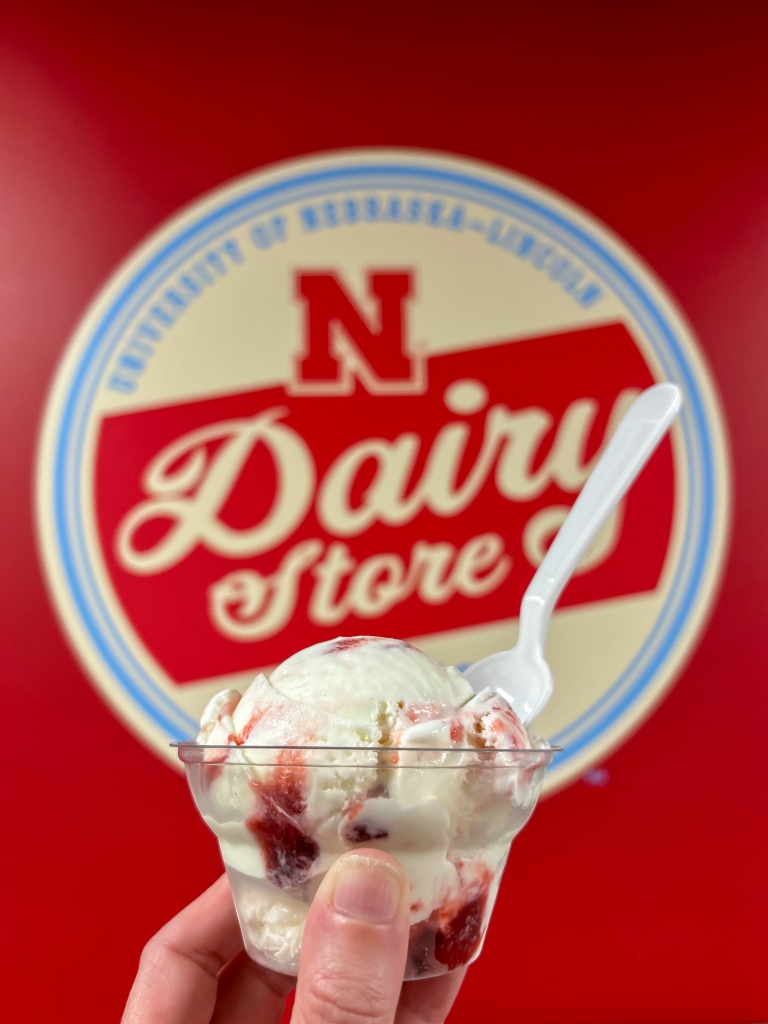 Scoop of Scarlett and Cream Ice Cream from the UNL Dairy Store - The Week in Rewind Volume 62