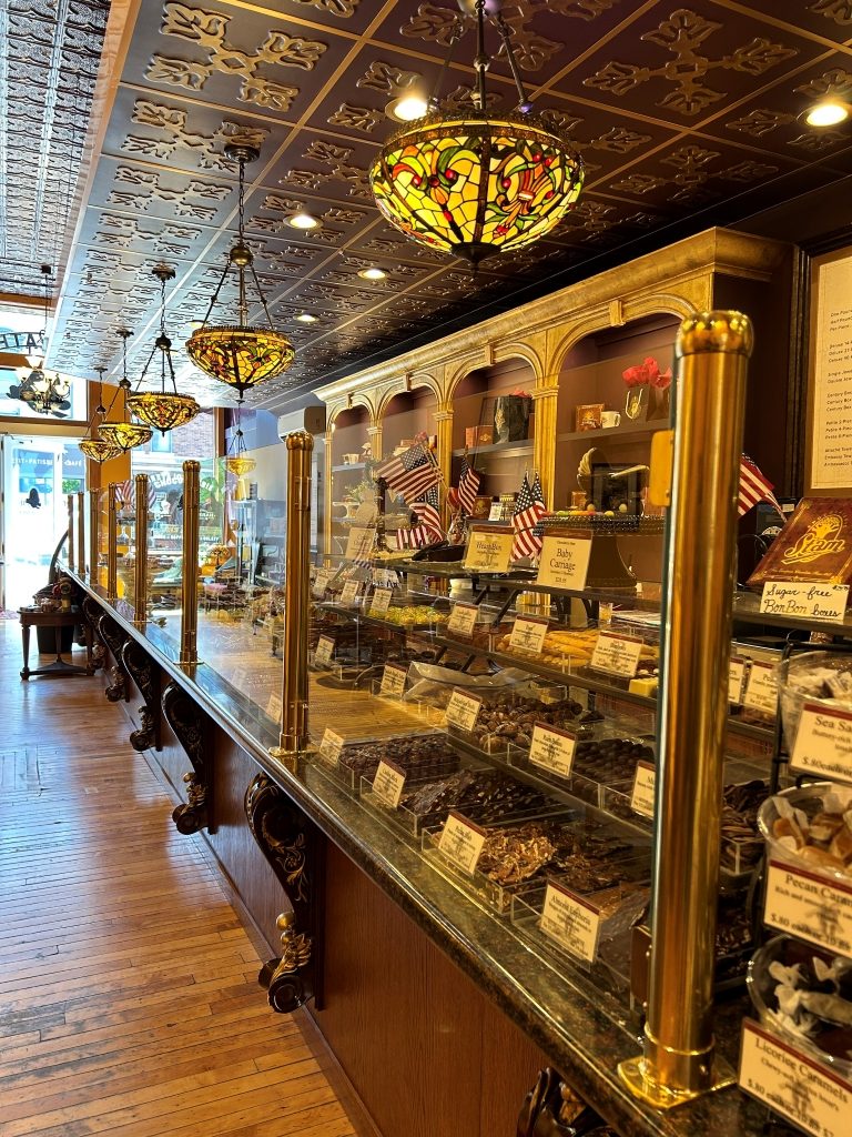 Inside of Stam's Chocolate Shop