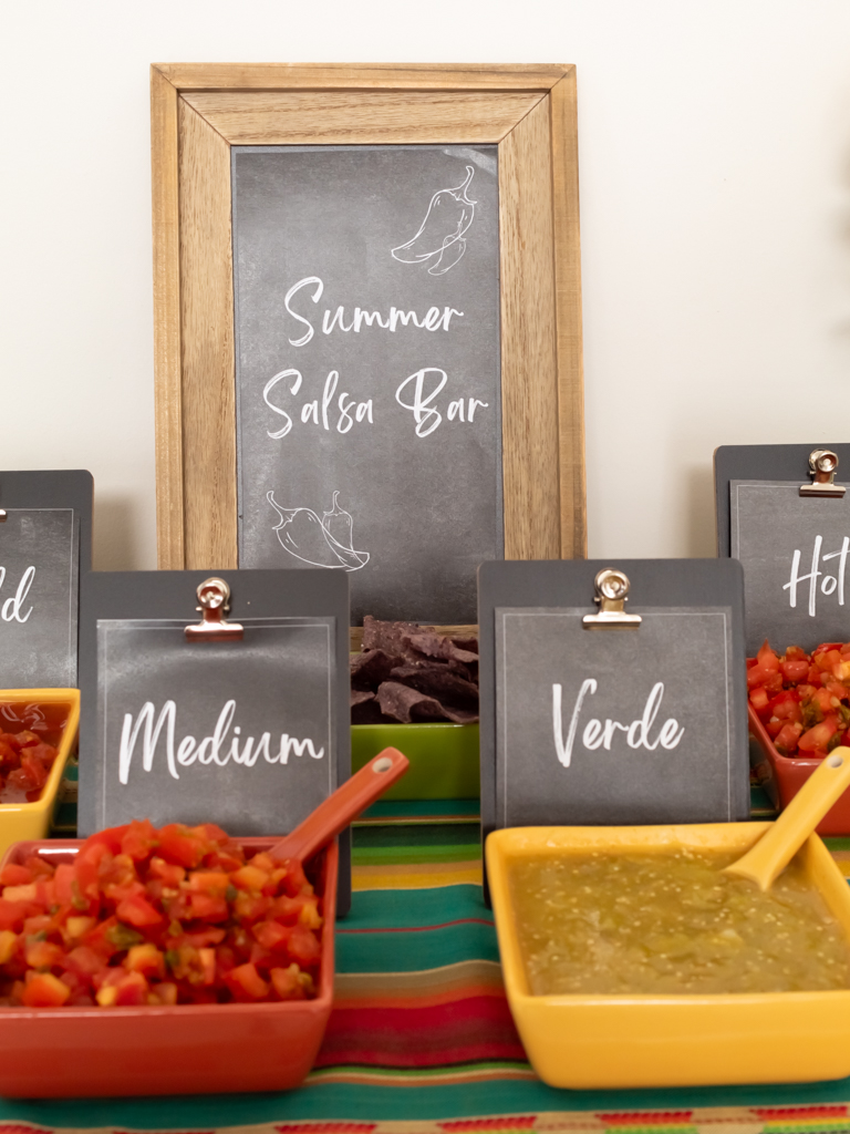 Summer Salsa Bar with Four Homemade Salsas