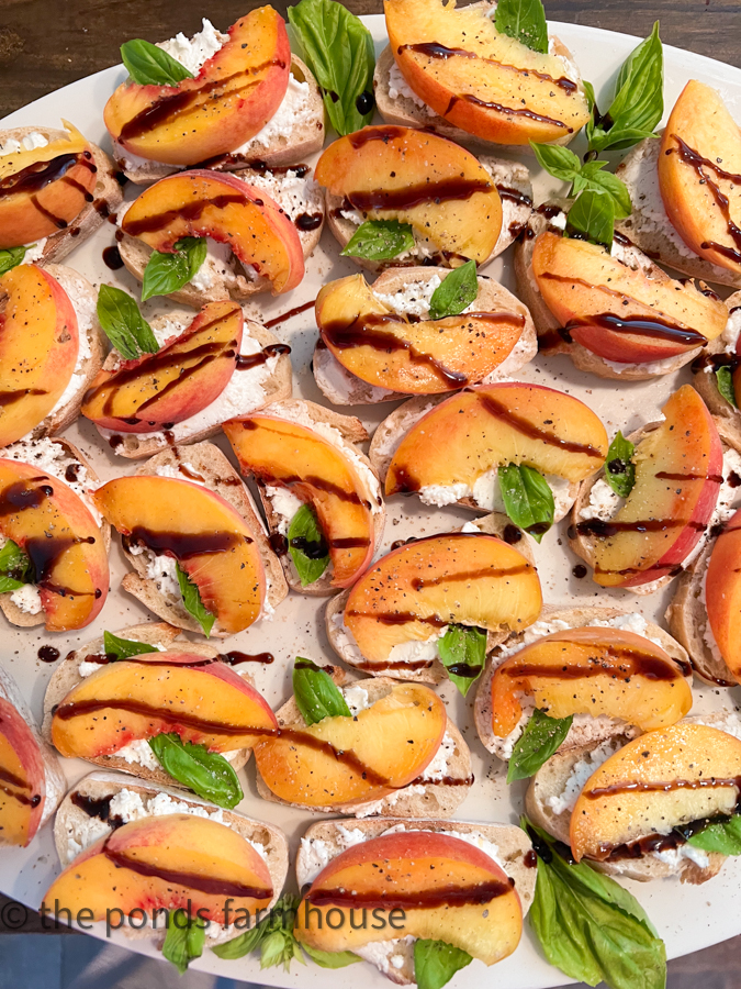 Peach Bruschetta with Goat Cheese from The Ponds Farmhouse