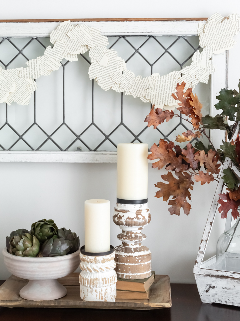 How To Make A Fall Book Page Leaf Garland - Midwest Life and Style Blog