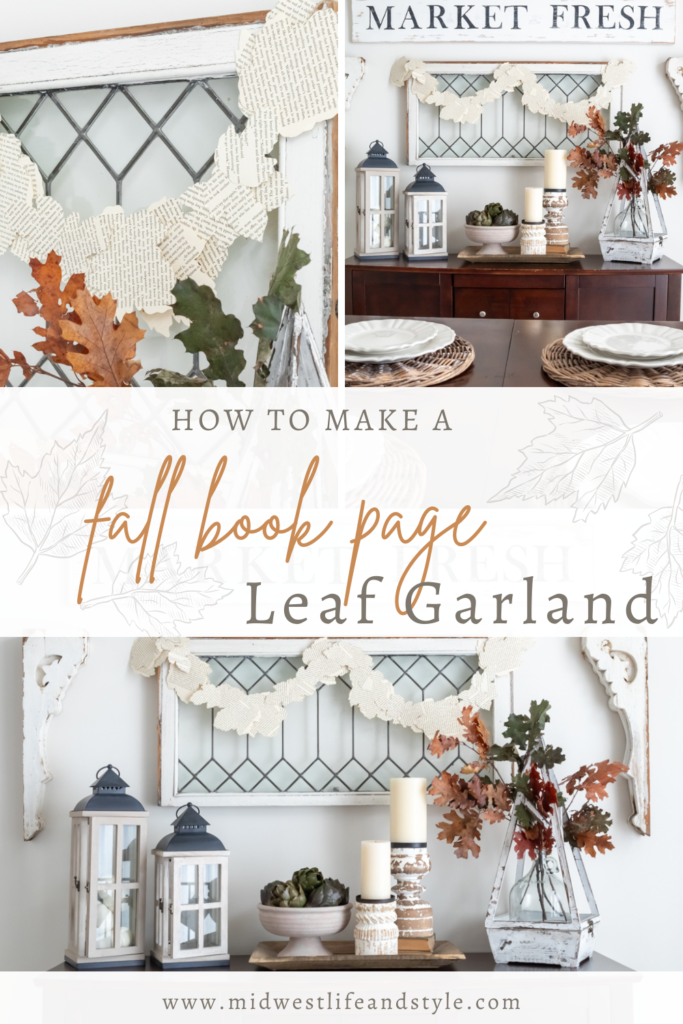 How To Make A Fall Book Page Leaf Garland - Midwest Life and Style Blog