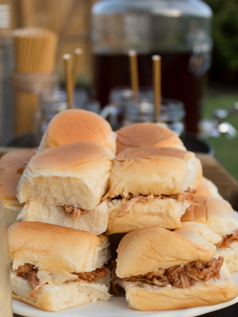 Mini BBQ Slow Cooker Chicken Sandwiches at Potlcuk Party - Midwest Life and Style Bog