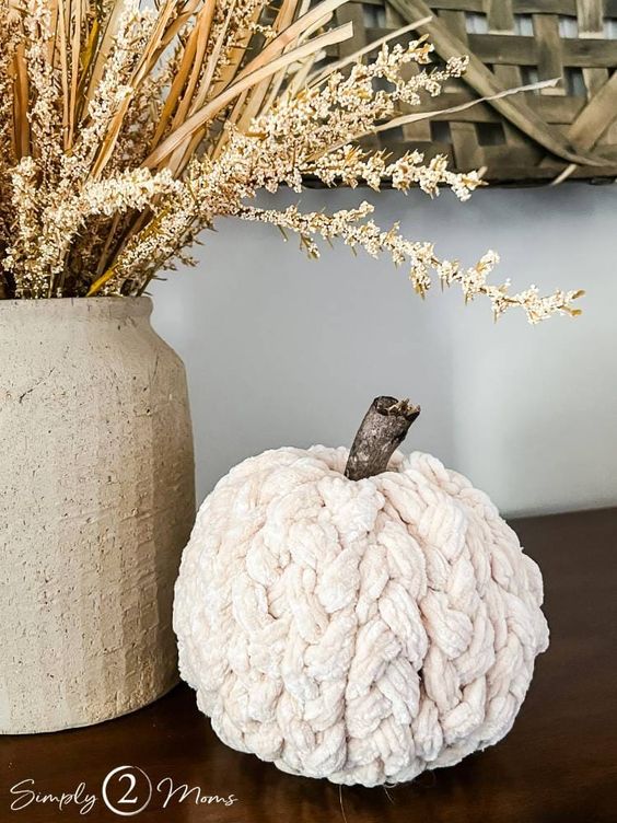 DIY Chunky Braided Yarn Pumpkin from Simply 2 Moms - Week in Rewind Volume 66 - Midwest Life and Style Blog