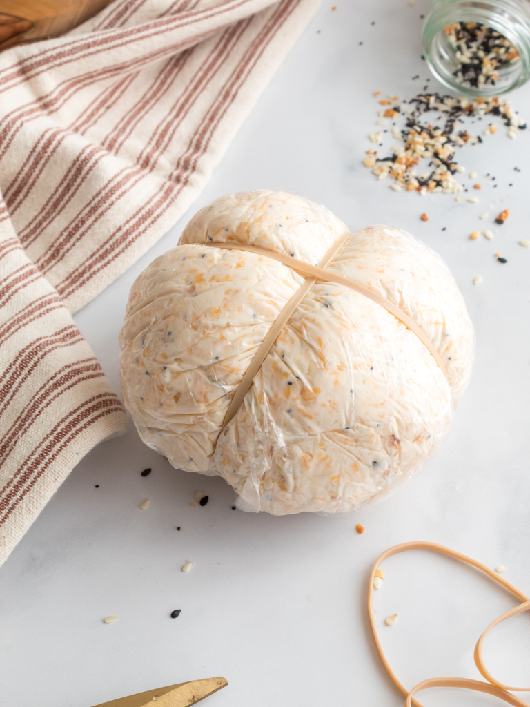 Everything Bagel Pumpkin Shaped Cheese Ball - Midwest Life and Style Blog