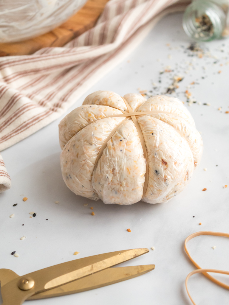 Everything Bagel Pumpkin Shaped Cheese Ball - Midwest Life and Style Blog