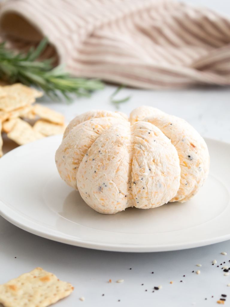 Everything Bagel Pumpkin Shaped Cheese Ball - Midwest Life and Style Blog