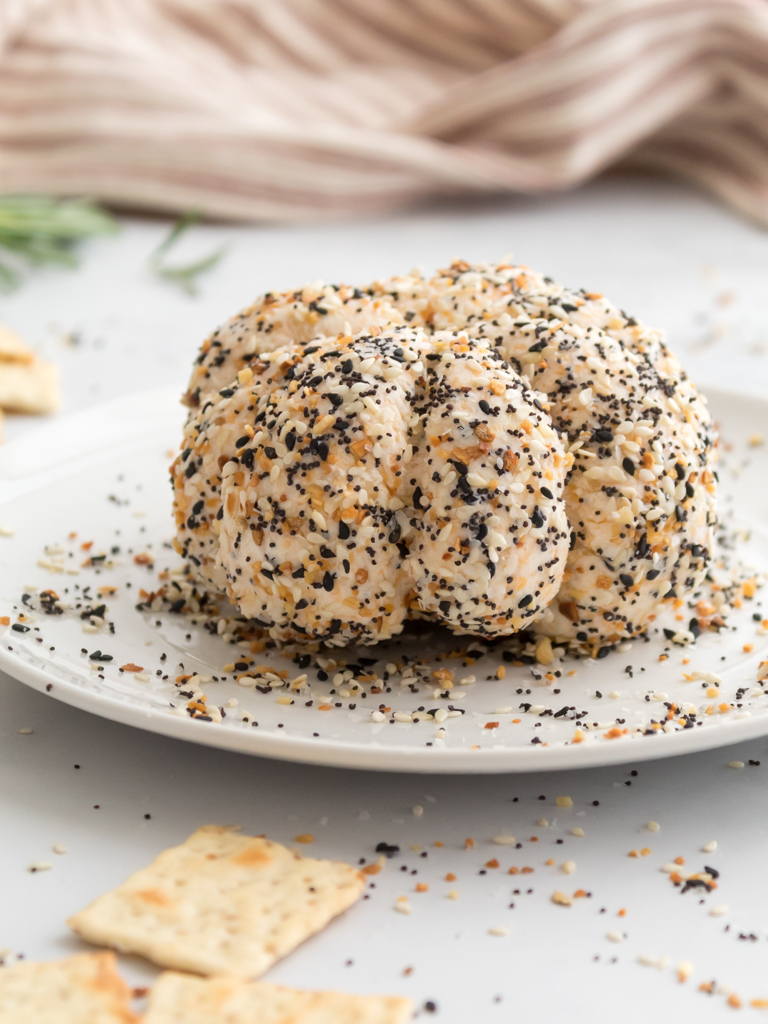 Everything Bagel Pumpkin Shaped Cheese Ball - Midwest Life and Style Blog