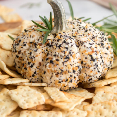 Everything Bagel Pumpkin Shaped Cheese Ball