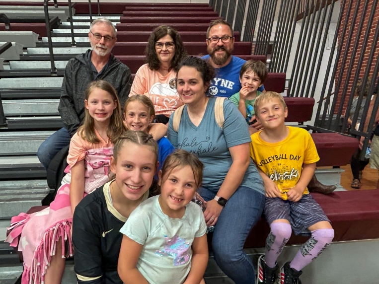 Family Photo at High School Volleyball Match