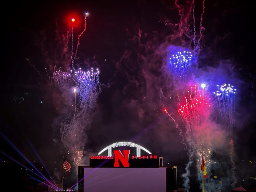 Fireworks Celebration over Memorial Stadium