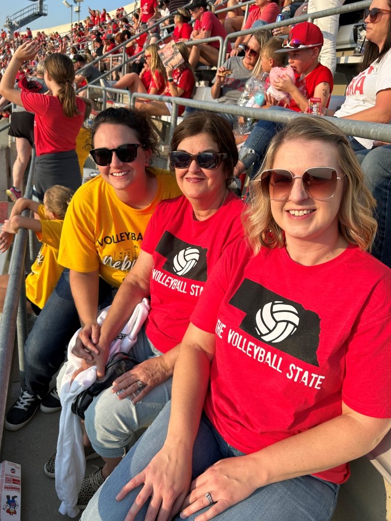 Husker and Wayne State Fans at Volleyball Day in Nebraska