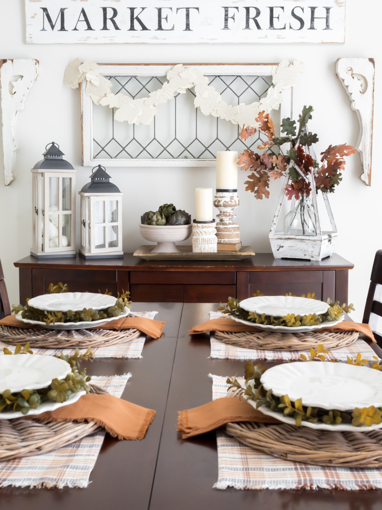 Fall Dining Room and Tablescape with Rust and Cream Colors - Midwest Life and Style Blog