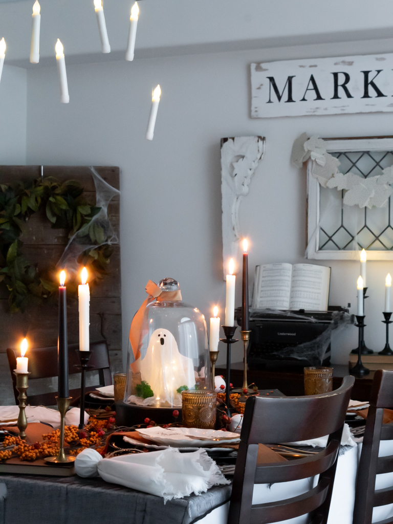 Halloween Tablescape with Floating Candles - Midwest Life and Style Blog